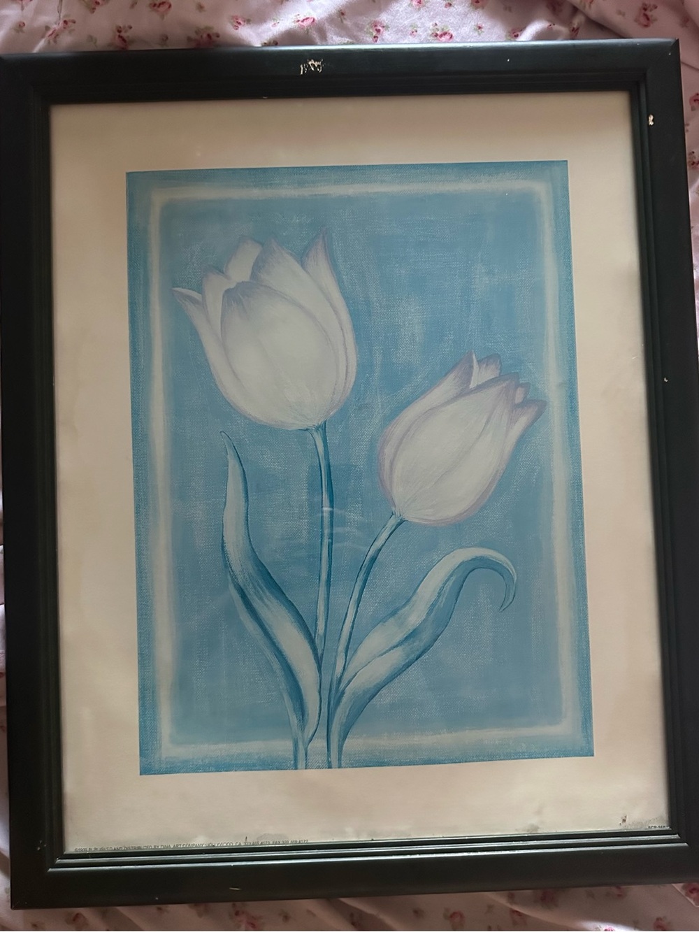 Framed Blue Tulip Art Print - Classic Floral Wall Art